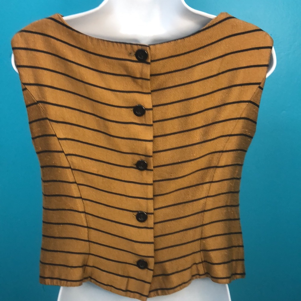 LOIS SNYDER / DANI MAX VINTAGE CROP TOP • GOLD/BLACK STRIPED - Picture 5 of 9